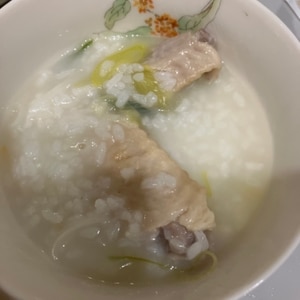 お肉トロトロ！　参鶏湯風スープおかゆ！